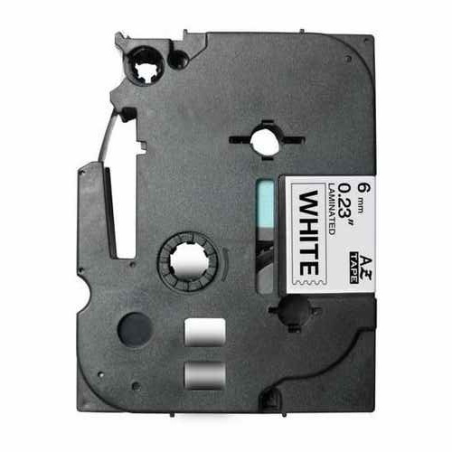 TZE211 Cinta laminada Brother compatible 6 mm x 8 metros