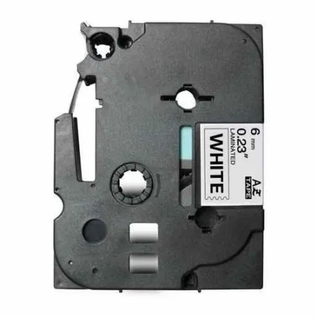 TZE211 Cinta laminada Brother compatible 6 mm x 8 metros