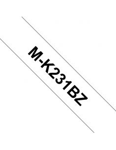 MK231BK Cinta no laminada Brother compatible 12 mm x 4 metros