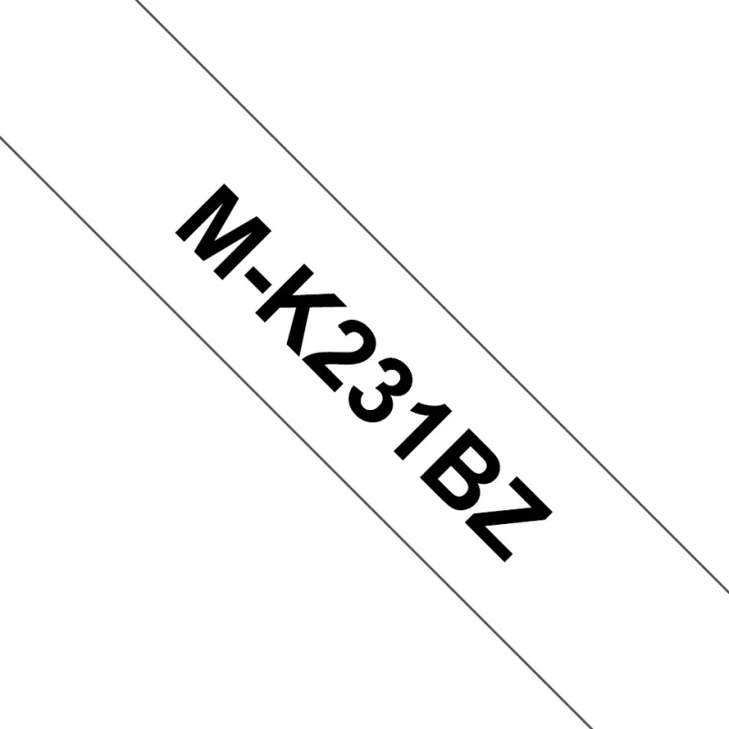 MK231BK Cinta no laminada Brother compatible 12 mm x 4 metros