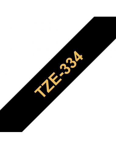 TZE334 Cinta laminada Brother compatible 12 mm x 8 metros