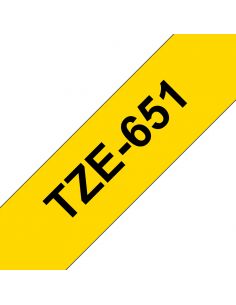 TZE651 Cinta laminada Brother compatible 24 mm x 8 metros