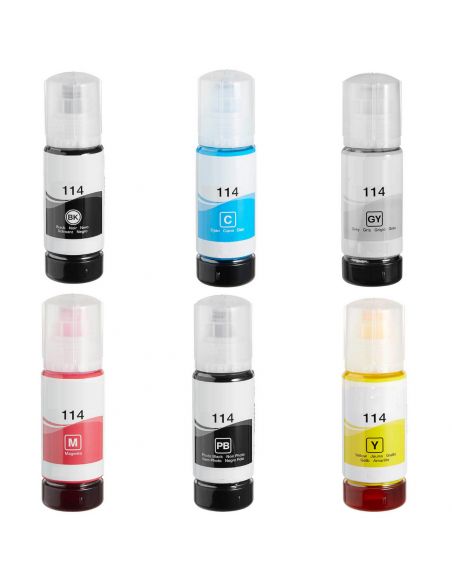 Epson 114 C13T07A140, C13T07B440, C13T07B540, C13T07B340, C13T07B240, C13T07B140 Botella de tinta compatible