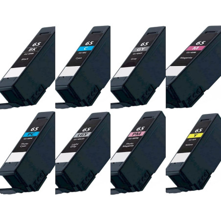 Canon CLI-65 cartucho de tinta compatible 4215C001, 4216C001, 4217C001, 4218C001, 4219C001, 4220C001, 4221C001, 4222C001