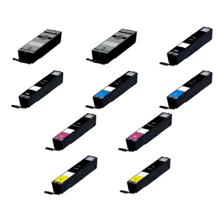 pack 10 cartuchos pgi580xl / cli581xl