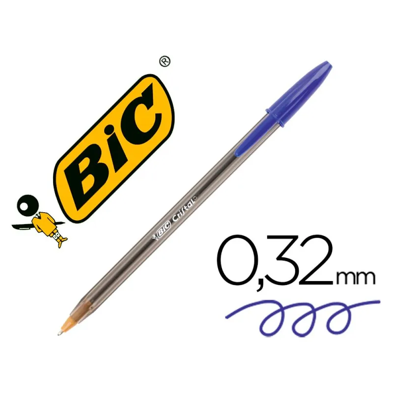 Boligrafo BIC azul cristal 0,32mm