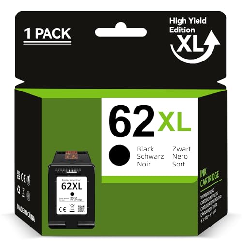 62XL Negro Compatible para HP 62 Cartuchos de Impresora,...