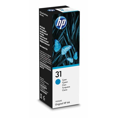 HP 31 1VU26AE, Cian, Botella de Tinta Original, compatible...