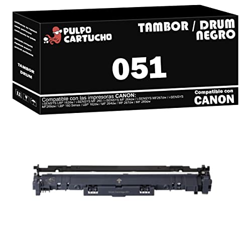 Pulpo Cartucho - Tambor Drum 051 Negro Compatible con Canon...