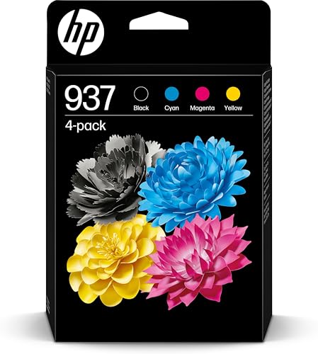 HP 937 6C400NE, Pack de 4, Cartuchos de Tinta Originales...