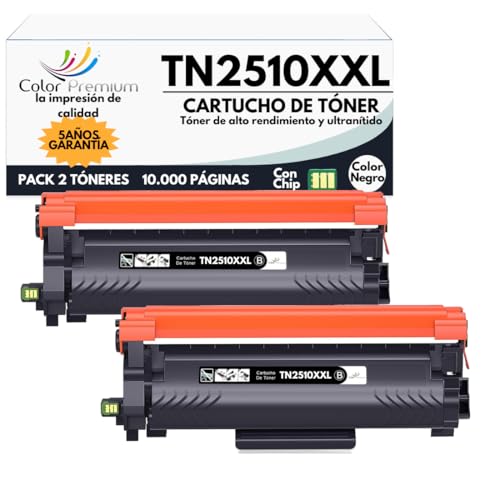 TN2510XL Compatible para Brother TN2510 Cartuchos de tóner...