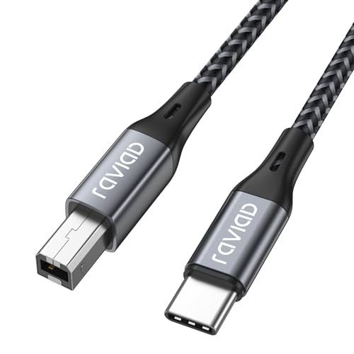 RAVIAD Cable Impresora USB C [2M], Cable USB C a USB Tipo B...