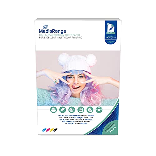 MediaRange MRINK103 - Papel fotográfico (A4, brillante, 100...