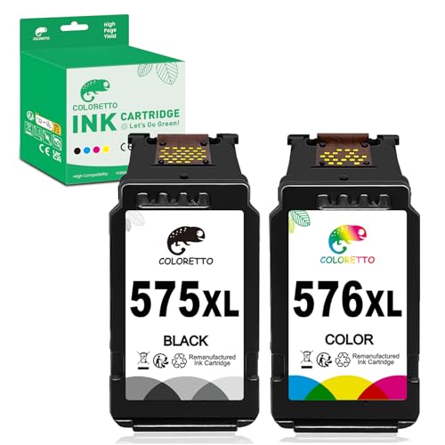 Cartuchos De Tinta Compatibles Canon PG-575XL Negro (Pack De 2) - Para Impresoras PIXMA TS3550i, TS3551i, TR4750i, TR4751i