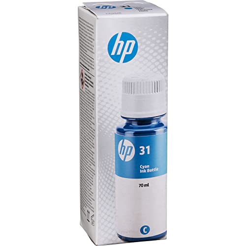 HP 31 1VU26AE, Cian, Botella de Tinta Original, compatible...