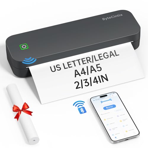 ByteCintia A4 Impresora portátil térmica, Impresora de...