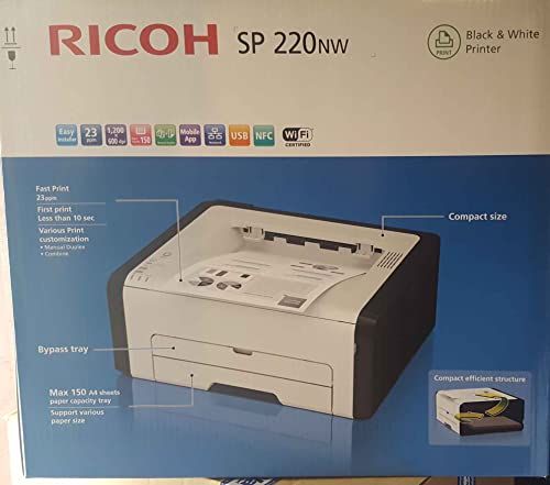 Ricoh SP 220NW - Impresora láser (A4, WLAN, monocromática)...