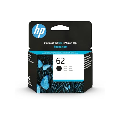 HP 62 C2P04AE, Negro, Cartucho Original de Tinta, ompatible...