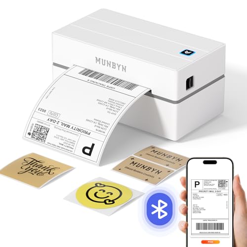MUNBYN Impresora de Etiquetas térmica Bluetooth 4x6,...
