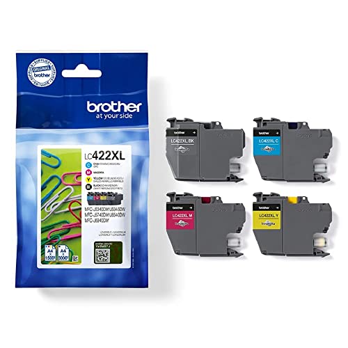 Brother LC422XLVAL, Pack 4 Cartuchos XL Originales de Tinta...