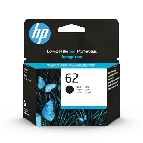 HP 62 C2P04AE, Negro, Cartucho Original de Tinta, ompatible...