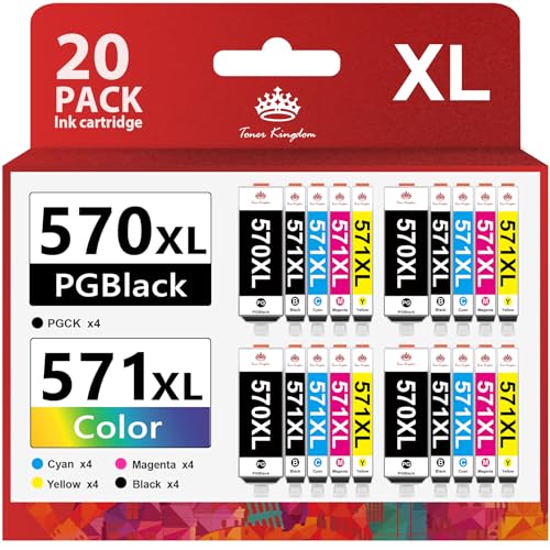 Toner Kingdom 20 Pack 570XL 571XL Cartuchos de Tinta...