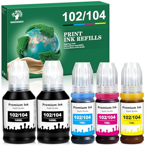 GREENSKY 102 104 Tinta Colorante Compatibles con Epson 102 y...