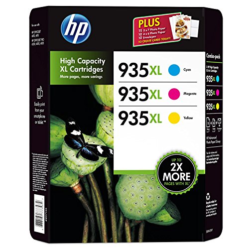 HP 935XL Lot de 3 cartouches de couleur pour imprimante Cyan...
