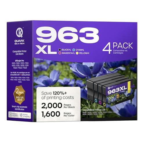 4 Piezas 963XL Compatible para HP 963 963 XL Cartuchos para...