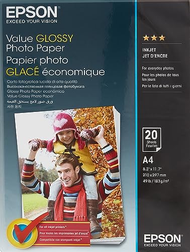 Epson Value Glossy Photo Paper - A4-20 Hojas - Papel...