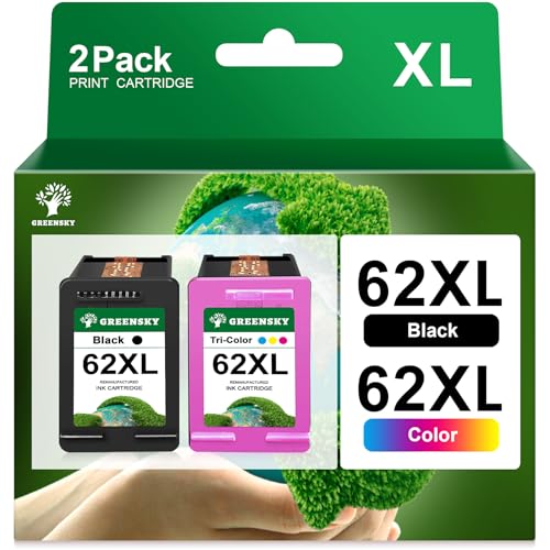 GREENSKY 62XL Cartuchos de Tinta Compatible Cartucho para HP...