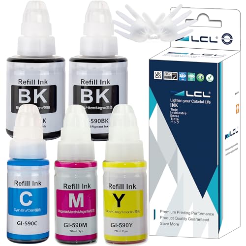 LCL Botella de Tinta Compatible GI-490 GI-590 GI-590BK...