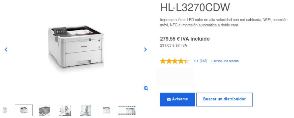 Precio Impresora Brother Láser LED Color HL-L3270CDW