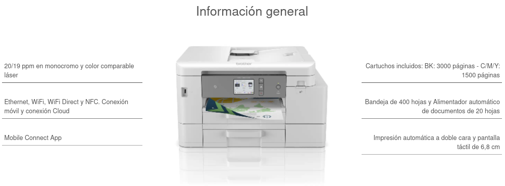 características Impresora Multifunción Tinta MFC-J4540DW, Brother