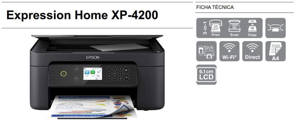 Caracteristicas de la impresora Expression Home XP-4200