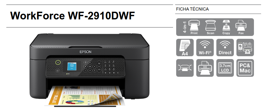 Principales características de la Epson WorkForce WF-2910DWF