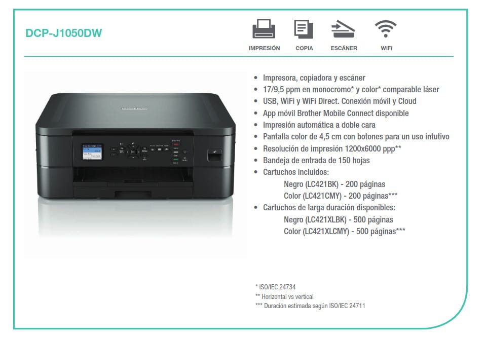 DCPJ1050DWRE1 impresora brother dcpj1050dw multifuncion wifi