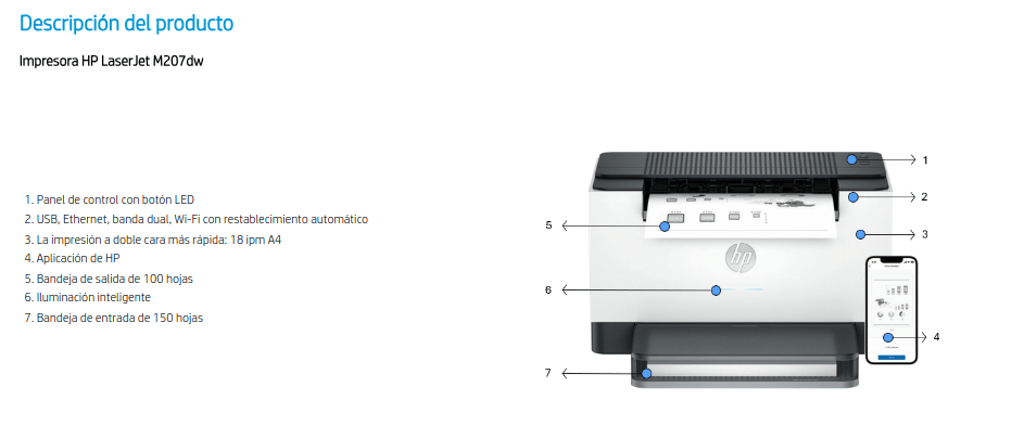 Impresora HP LaserJet M207dw | Review del Experto 3 Ficha técnica de la impresora HP LaserJet M207dw