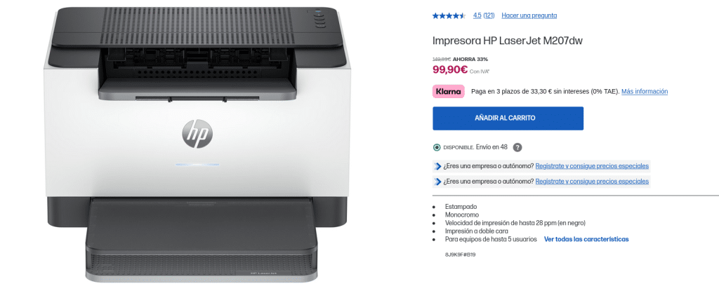 Precio Impresora HP LaserJet M207dw - HP Store España