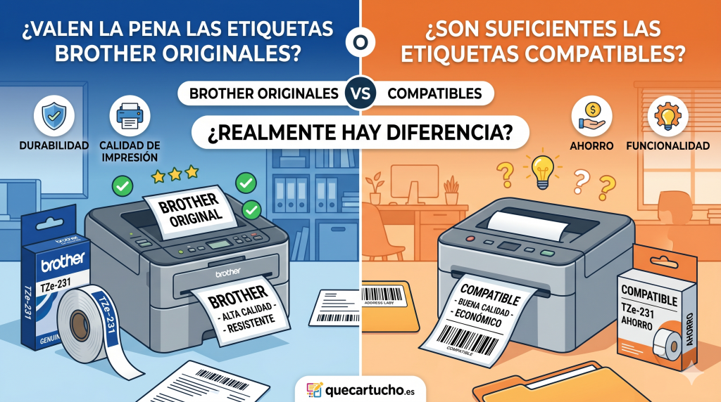 Etiquetas Brother originales vs compatibles